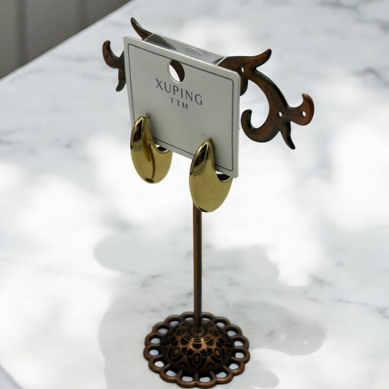 Kolczyki wiszące podłużne dmuchane stal chirurgiczna 316L złote