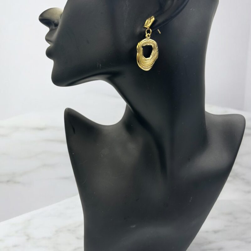 Kolczyki wiszące koła kółka stal chirurgiczna 316L złote