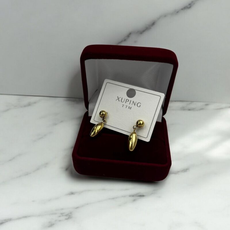 Kolczyki wiszące kropelki sopelki stal chirurgiczna 316L złote