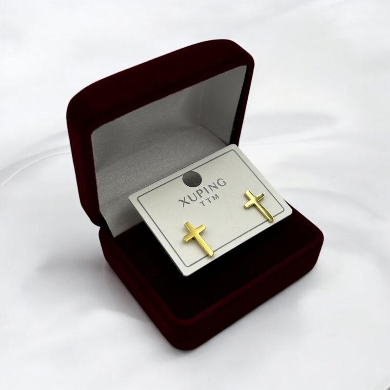 Kolczyki krzyże krzyżyki stal chirurgiczna 316L złote