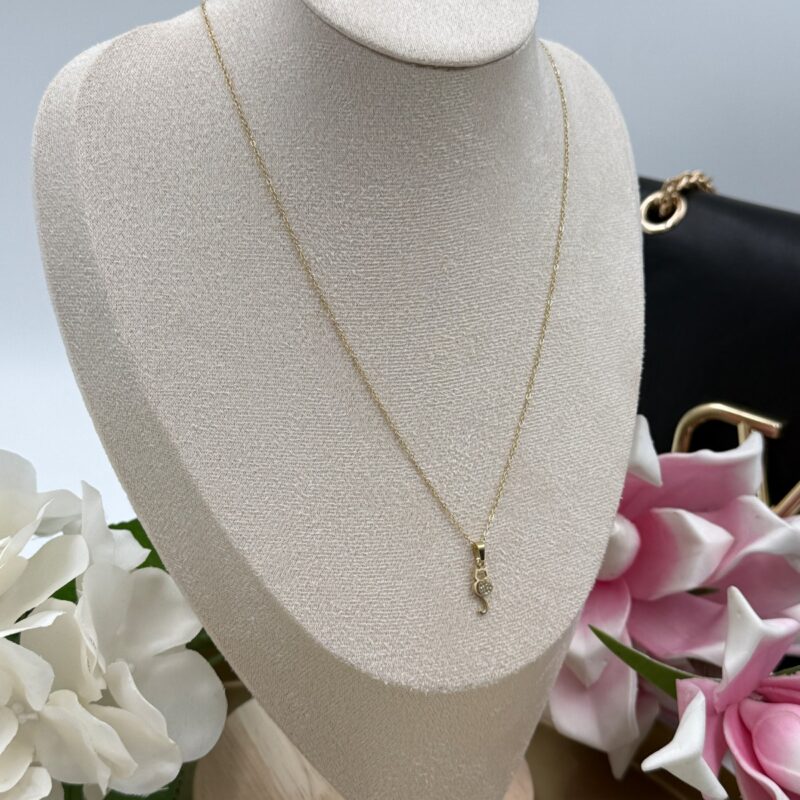 Naszyjnik celebrytka kot kotek serce cyrkonie złoty stal 316L