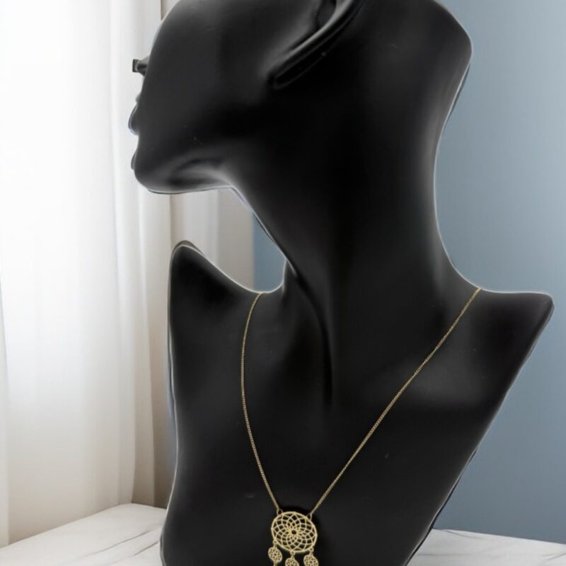 Naszyjnik celebrytka łapacz snów złoty stal 316L