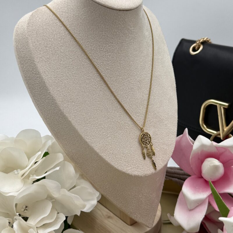 Naszyjnik celebrytka łapacz snów cyrkonie złoty stal 316L