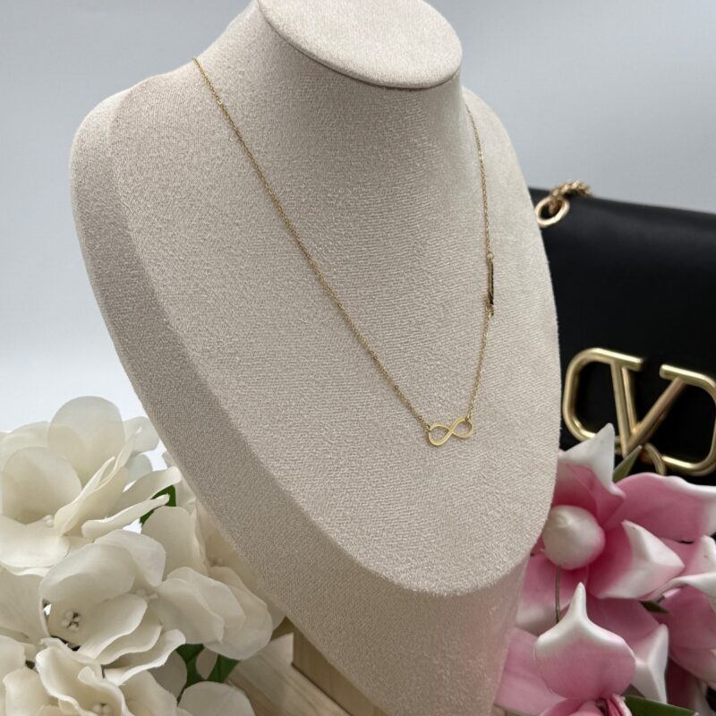 Naszyjnik celebrytka znak nieskończoności Mama złoty stal 316L