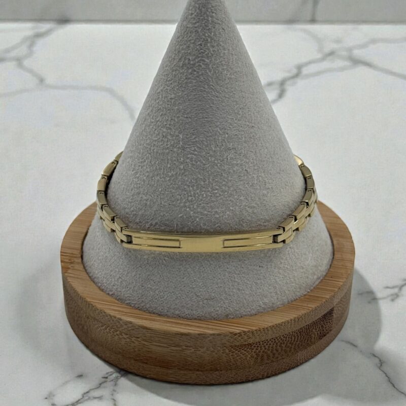 Bransoletka uniseks gładka blaszka stal 316L złota