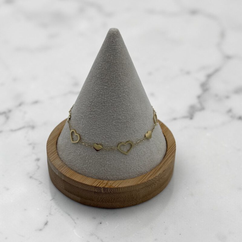 Bransoletka serca serduszka stal 316L złota