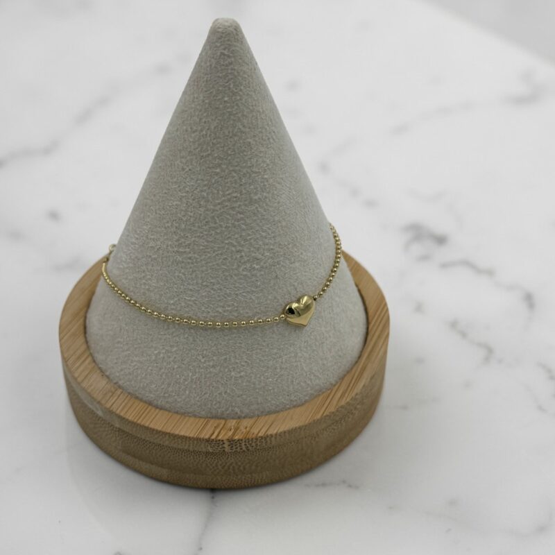 Bransoletka kuleczki serce serduszko stal 316L złota