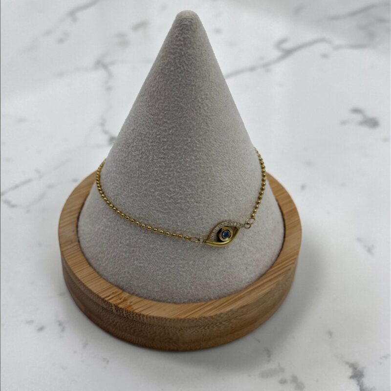 Bransoletka kuleczki oko proroka stal 316L złota