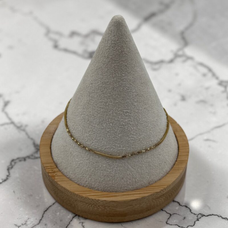 Bransoletka splot wężyk stal 316L złota