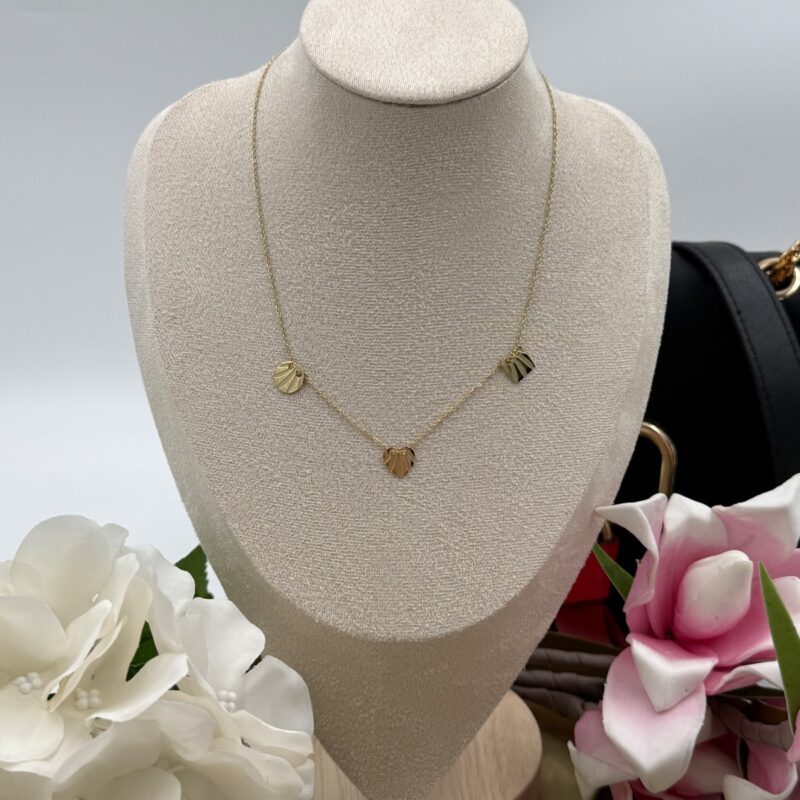 Naszyjnik celebrytka kółko kwadrat serce złoty stal 316L