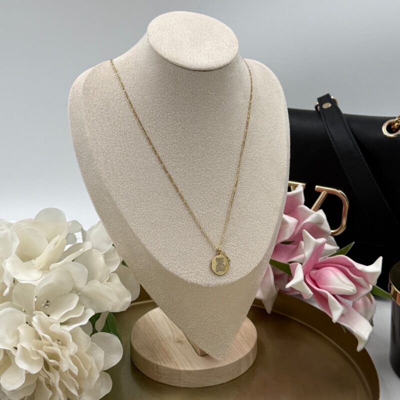 Naszyjnik celebrytka wężyk koło wzorek złoty stal 316L